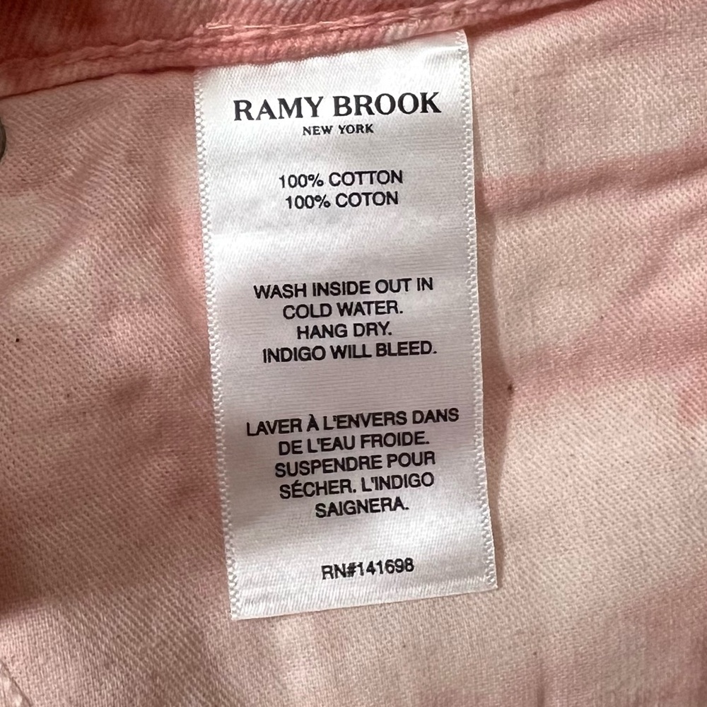 Ramy Brook Christy Boyfriend Tie Dye Pink Denim Cutoff Shorts Size 27 NWT - Picture 13 of 14